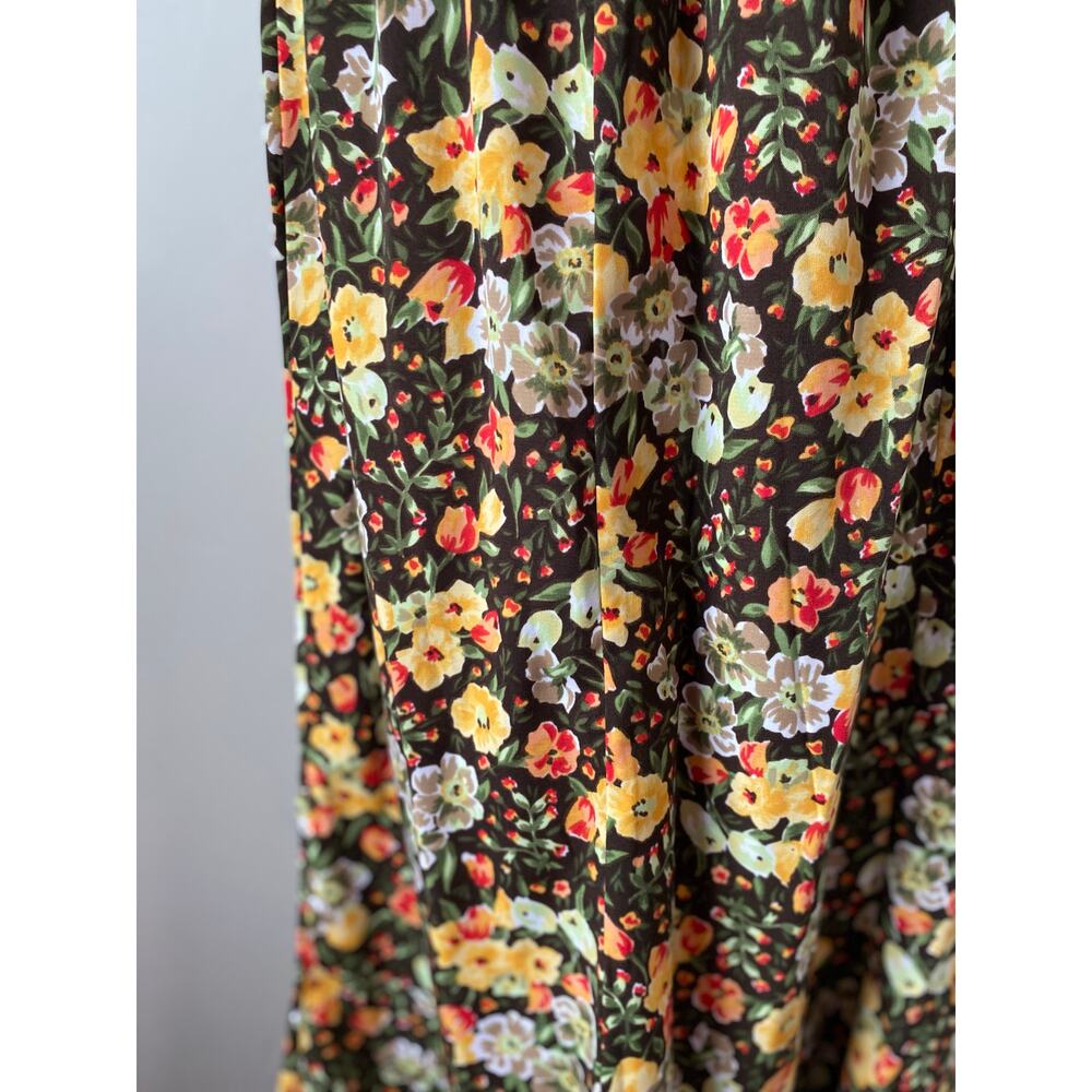 Nikki Multicolored Pull On A-Line Floral Midi Skirt- Size Medium - Picture 3 of 5
